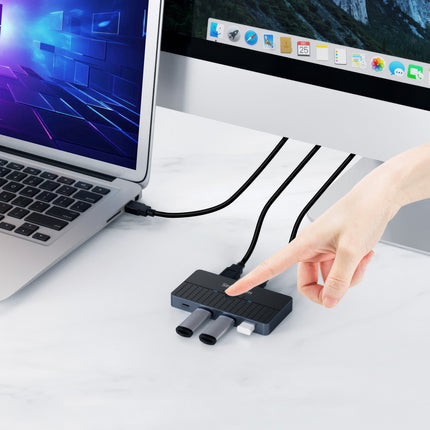 Simplecom KM320 2-Way SuperSpeed USB Switch 4-Port Hub with USB-C USB 3.0 5Gbps 5
