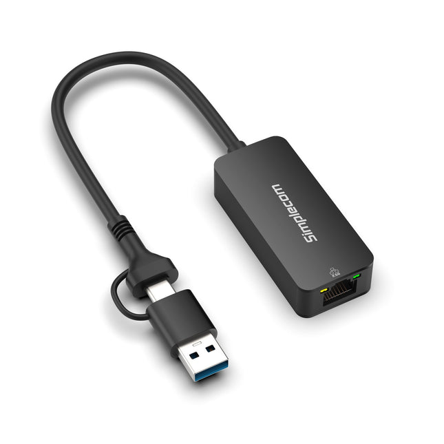 Simplecom NU405C SuperSpeed USB-C and USB-A to 2.5G Ethernet Network Adapter 2.5Gbps LAN 2