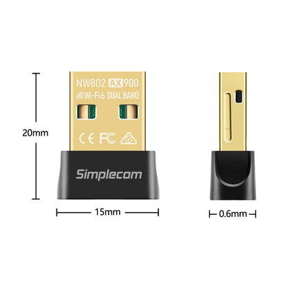 Simplecom NW802 AX900 Dual Band Wi-Fi 6 USB Wireless Nano Adapter 4