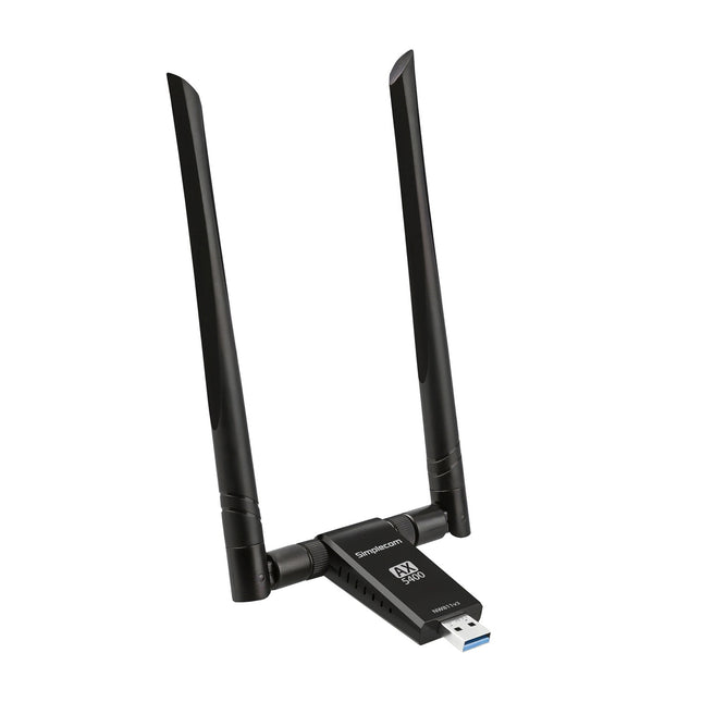 Simplecom NW811v3 AX5400 Tri-Band WiFi 6E USB Adapter with 2x 5dBi High Gain Antennas 2