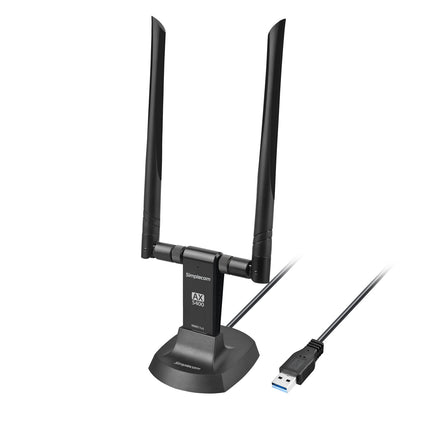 Simplecom NW811v3 AX5400 Tri-Band WiFi 6E USB Adapter with 2x 5dBi High Gain Antennas 3
