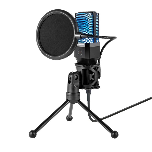 Simplecom UM650 USB Cardioid Condenser Microphone Gaming RGB Lights with Tripod & Pop Filter 2
