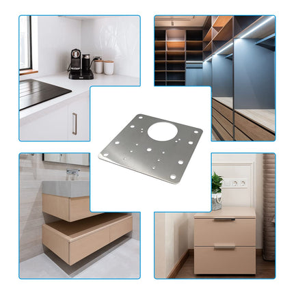 1 Pcs Kitchen Cupboard Door Cabinet Hinges Repair Plate Brackets Kit Fixing Screws 4