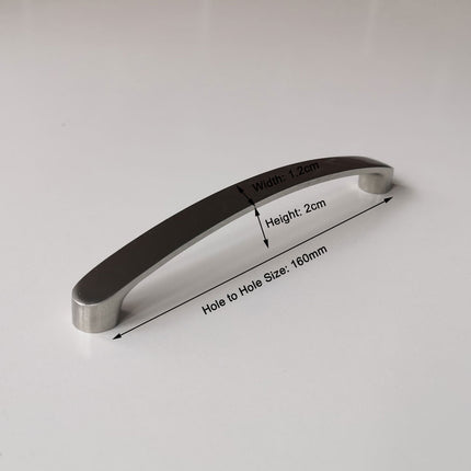 Brushed Nickel Kitchen Door Cabinet Drawer Handle Pulls 160MM 4