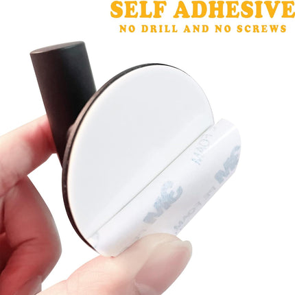 2 Pcs Wall Mount Self Adhesive Bathroom Towel Hooks Holder Cloth Hanger Hook Door Hanger Black 7