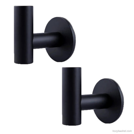 2 Pcs Wall Mount Self Adhesive Bathroom Towel Hooks Holder Cloth Hanger Hook Door Hanger Black
