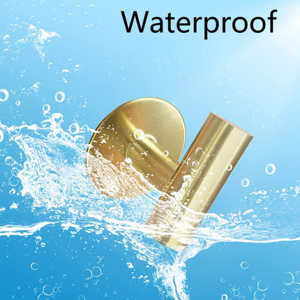 2 Pcs Wall Mount Self Adhesive Bathroom Towel Hooks Holder Cloth Hanger Hook Door Hanger Gold 7