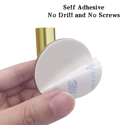 2 Pcs Wall Mount Self Adhesive Bathroom Towel Hooks Holder Cloth Hanger Hook Door Hanger Gold 8