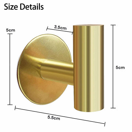 2 Pcs Wall Mount Self Adhesive Bathroom Towel Hooks Holder Cloth Hanger Hook Door Hanger Gold 9