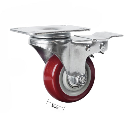 3 inch Heavy Duty Casters Lockable Caster Wheel Swivel Casters Castor with Brakes for Furniture and Workbench Cart 3