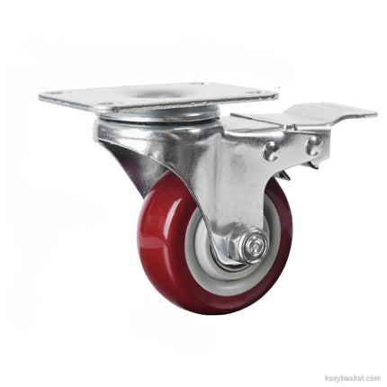 3 inch Heavy Duty Casters Lockable Caster Wheel Swivel Casters Castor with Brakes for Furniture and Workbench Cart