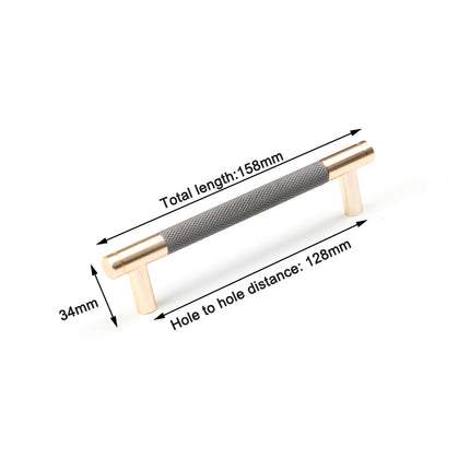 Gold Solid Modern Design Furniture Kitchen Cabinet Handles Drawer Bar Handle Pull 128mm 2