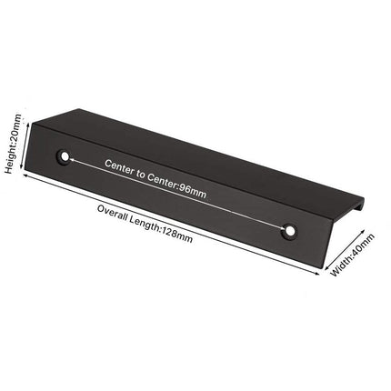 Aluminum Kitchen Cabinet Bar Handles  Drawer Handle Pull black hole to hole 96mm 2