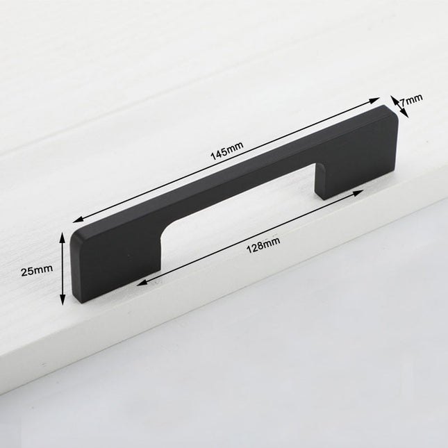 Slim Design Kitchen Cabinet Handles Drawer Bar Handle Pull Black 128MM 2