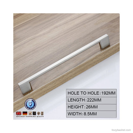 Brushed Nickel Kitchen Door Cabinet Drawer Handle Pulls 192MM