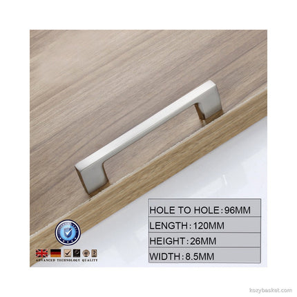 Brushed Nickel Kitchen Door Cabinet Drawer Handle Pulls 96MM