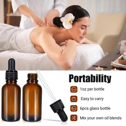 50ml (5 Pack) Amber Glass Dropper Bottle Liquid Essential Oils Bottle Bottles Leakproof Glass Tincture Bottles 3