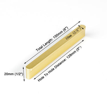 Solid Zinc Furniture Kitchen Bathroom Cabinet Handles Drawer Bar Handle Pull Knob Gold 128mm 5