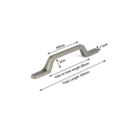 Black Zinc Kitchen Cabinet Handles Drawer Bar Handle Pull 96mm 3