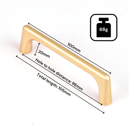 Gold Zinc Kitchen Cabinet Handles Drawer Bar Handle Pull 96mm 4