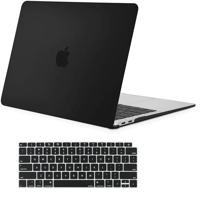 MacBook Air 13 Inch Case 2020 2019 2018, A1932, A2179,A2337 Shell Case Keyboard Cover Black 2