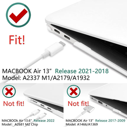 MacBook Air 13 Inch Case 2020 2019 2018, A1932, A2179, A2337 Shell Case Keyboard Cover Clear 3