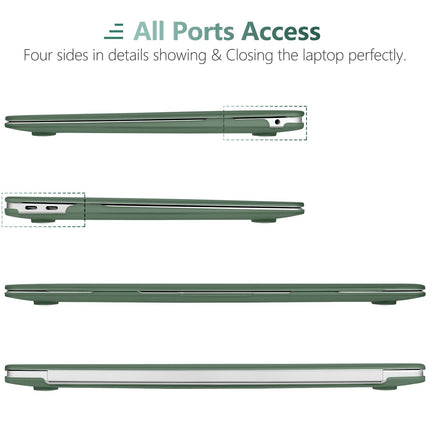 Suitable for  MacBook Air 13 Inch Case 2022 2021 2020 2019 2018, A1932, A2179, A2337 Shell Case Keyboard Cover Dark Green 8