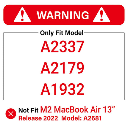 Suitable for  MacBook Air 13 Inch Case 2022 2021 2020 2019 2018, A1932, A2179, A2337 Shell Case Keyboard Cover Grey 2