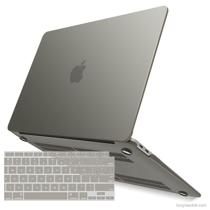 Suitable for  MacBook Air 13 Inch Case 2022 2021 2020 2019 2018, A1932, A2179, A2337 Shell Case Keyboard Cover Grey