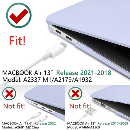 Suitable for  MacBook Air 13 Inch Case 2022 2021 2020 2019 2018, A1932, A2179, A2337 Shell Case Keyboard Cover lavender Grey 3