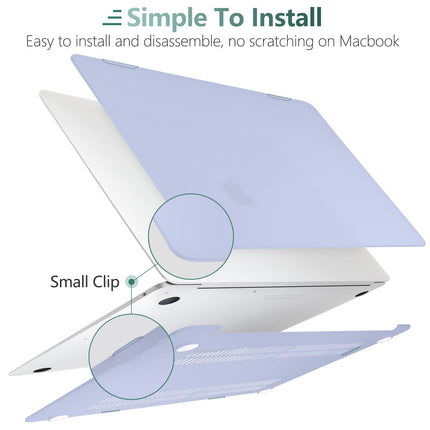 Suitable for  MacBook Air 13 Inch Case 2022 2021 2020 2019 2018, A1932, A2179, A2337 Shell Case Keyboard Cover lavender Grey 9