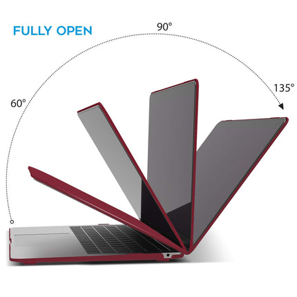 MacBook Air 13 Inch Case 2020 2019 2018, A1932, A2179,A2337 Shell Case Keyboard Cover Wine Red 6