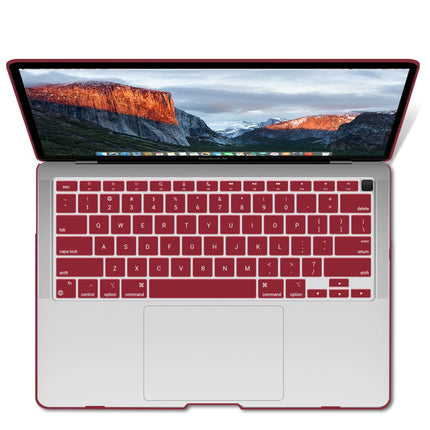 MacBook Air 13 Inch Case 2020 2019 2018, A1932, A2179,A2337 Shell Case Keyboard Cover Wine Red 9