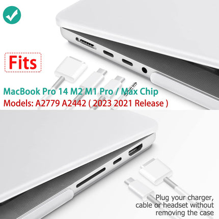 Suitable for MacBook Pro 14 Max Inch Case 2023 2022 2021 M2 A2779 M1 A2442 Hardshell Case Keyboard Cover White 3