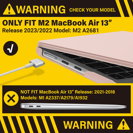 Suitable for  2023 2022 MacBook Air 13 inch case M2 Model A2681 Hard Shell Case Keyboard Cover Sold Pink 2