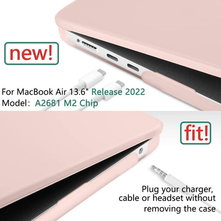 Suitable for  2023 2022 MacBook Air 13 inch case M2 Model A2681 Hard Shell Case Keyboard Cover Sold Pink 4