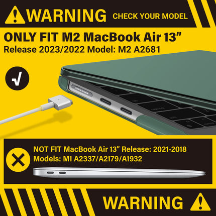 Suitable for  2023 2022 MacBook Air 13 inch case M2 Model A2681 Hard Shell Case Keyboard Cover Midnight Green 2