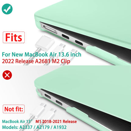Suitable for  2023 2022 MacBook Air 13 inch case M2 Model A2681 Hard Shell Case Keyboard Cover Green 4