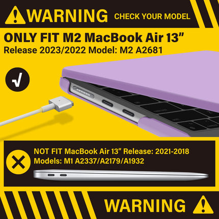 Suitable for  2023 2022 MacBook Air 13 inch case M2 Model A2681 Hard Shell Case Keyboard Cover Purple 2