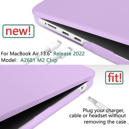 Suitable for  2023 2022 MacBook Air 13 inch case M2 Model A2681 Hard Shell Case Keyboard Cover Purple 4