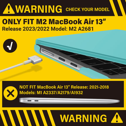 Suitable for  2023 2022 MacBook Air 13 inch case M2 Model A2681 Hard Shell Case Keyboard Cover Turquoise 2