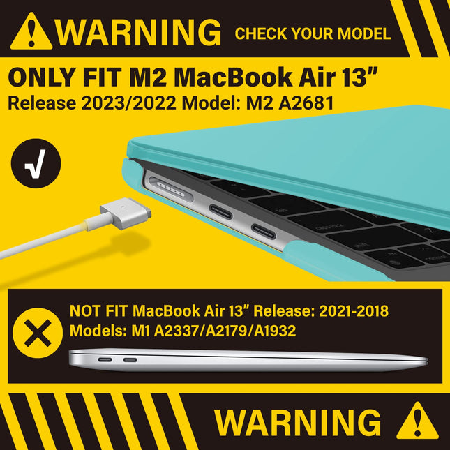 Suitable for  2023 2022 MacBook Air 13 inch case M2 Model A2681 Hard Shell Case Keyboard Cover Turquoise 2