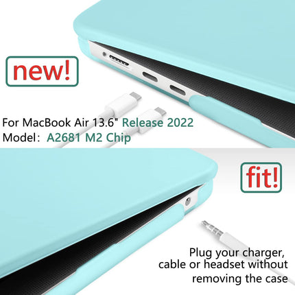 Suitable for  2023 2022 MacBook Air 13 inch case M2 Model A2681 Hard Shell Case Keyboard Cover Turquoise 4