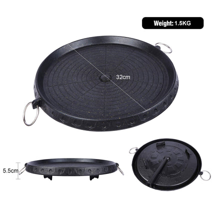 Korean BBQ Grill Pan Non-Stick Smokeless Stovetop BBQ Grill Plate Indoor Outdoor 2