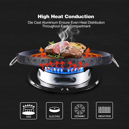 Korean BBQ Grill Pan Non-Stick Smokeless Stovetop BBQ Grill Plate Indoor Outdoor 7