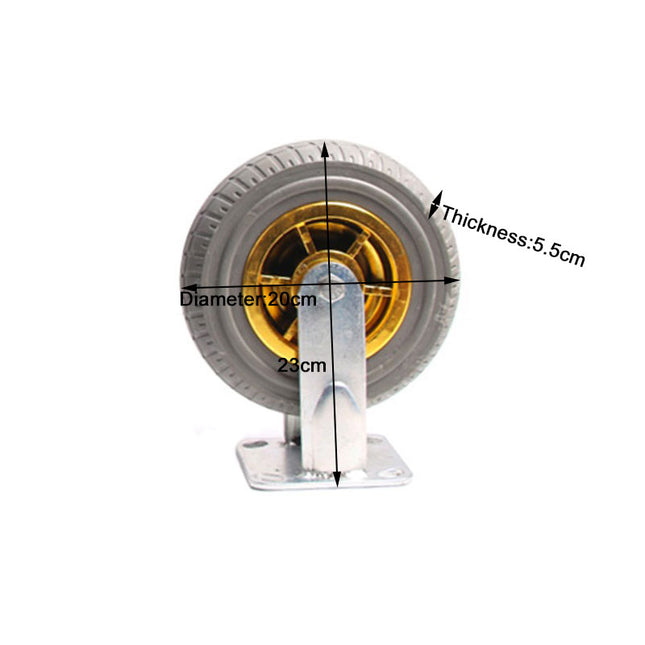 8" Heavy Duty Industrial Fixed Caster Wheel Wheels CastorTrolley holds 250KG 2