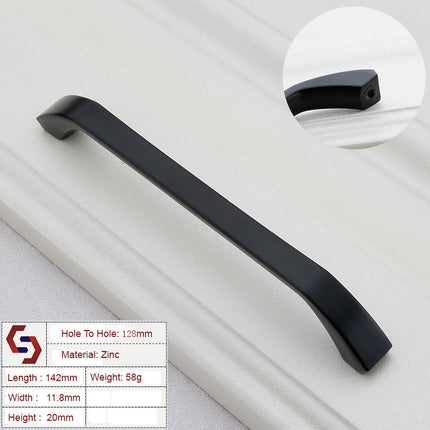 Zinc Kitchen Cabinet Handles Bar Drawer Handle Pull black color hole to hole 128MM 2