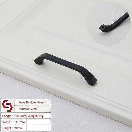 Zinc Kitchen Cabinet Handles Bar Drawer Handle Pull black color hole to hole 96MM 2