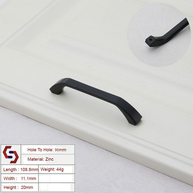 Zinc Kitchen Cabinet Handles Bar Drawer Handle Pull black color hole to hole 96MM 2