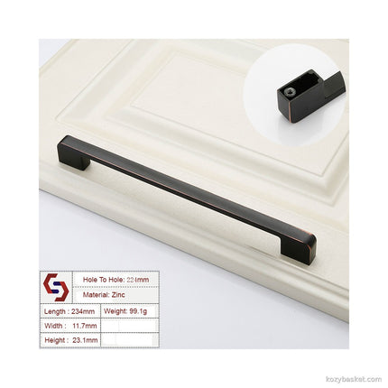 Zinc Kitchen Cabinet Handles Drawer Bar Handle Pull black+copper color hole to hole size 224mm